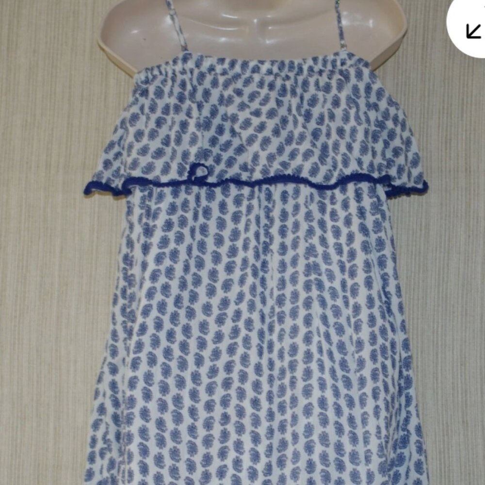 Polo Ralph Lauren Cotton Lined Spaghetti Stripe Long Dress Girl 8 Years